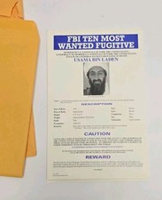 FBI Wanted Posters - Bin Laden & Others + DOJ Note Dated Nov 2, 2001 & Envelopes picture