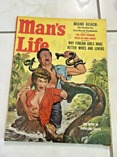 MAN'S Life Magazine 1958 Hulsey Crawling Death Snake Attack Cover picture