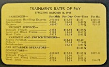 1948 Brotherhood of Railroad Trainmen Trainmen's Rates Form 109 Unused PB8 picture
