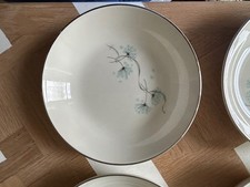 Vintage Set Taylor Smith Taylor/Dandelion Aqua Blue 4 Soup Bowls Mid Century picture