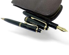 1950s MONTBLANC 244G 272 BILSTEIN Celluloid Fountain Pen& Pencil-14k OB-144 146 picture