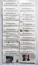 SEPT 12, 2001 & 20 other NY TIMES 9/11 Issues, Uncirculated & Mostly Full Copies picture