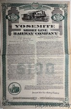 Original 1905 Yosemite Short Line Railway Company Bond picture