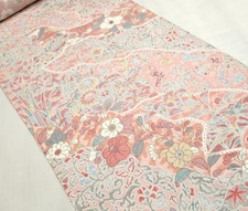 Pink Poem Silk UnUsed BOLT By the Yard Japanese Kimono Fabric BS45 picture