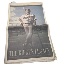 2001 Baltimore Sun Cal Ripken Jr Commemorative Newspaper Baseball Orioles picture
