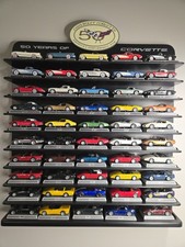 Chevrolet Corvette 1:64 Diecast Model Car Set Wall Display Shelf 50/60 Years picture