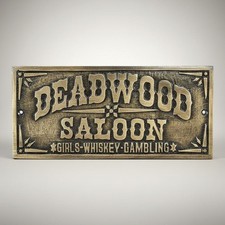 Deadwood Saloon Girls Whiskey & Gambling Aluminum Plaque picture