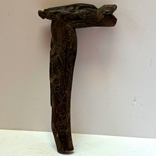 Antique/Old Pacific Island Carved Wood Ceremonial Adze Haft Handle Tribal Art picture