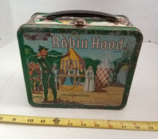 vintage 1956 Robin Hood Aladdin Metal Lunch Box - No Thermos. picture