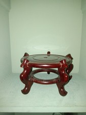 Vintage Asian lacquered wood vase stand picture