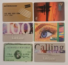 Lot 6 Vintage Phone Cards for Collectors American Express MCI Worldcom Lifeline picture