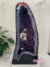 31LB Natural Amethyst Geode Quartz Crystal Cluster Cathedral Energy healing picture