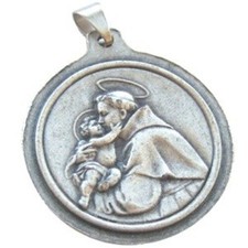 St. Anthony / St. Christopher- Pewter medal(3.2cm-1.3