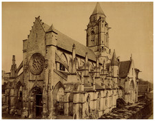 France, Caen, Ancienne Église Saint-Étienne vintage albumen print album print picture