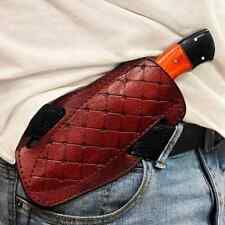 GENUINE LEATHER HAND CRAFTED BELT SHEATH HOLSTER FOR FIXED BLADE KNIFE AZ picture