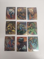 1995 Fleer Ultra SpiderMan COMPLETE INSERT SET #1-9 GOLDEN WEB CHROME CARDS picture