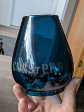 Etched TEAL Blue/Green Glass CM&StP Ry Railroad Globe Lantern Milwaukee Road picture