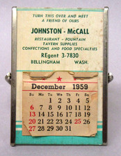 1959 JOHNSON-McCALL Restaurant/Tavern Supplies Bellingham WA desktop calendar wb picture