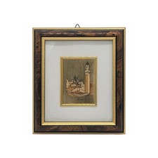 Siena Italy 23k Gold Souvenir Wall Art Palazzo Pubblico Torre del Mangia Vintage picture