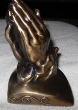 SMALL PRAYING HAND BRASS NICE BRASS BASE 5.5