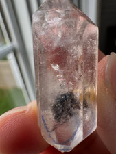 Candy Diamond Quartz Natural Point – Enhydro & Moving Carbon Ball Inclusion picture
