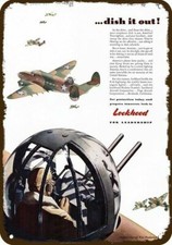 1942 LOCKHEED P-38 LIGHTNING FIGHTER AIRPLANE Vintage Look DECORATIVE METAL SIGN picture