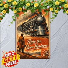 Vintage Railroad Express Locomotive Train Sign Metal Tin Sign 8x12 picture