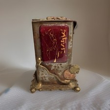 Vtg Gary Rosenthal Tzedakah Mixed Metal & Glass Judaica Charity Box Bat Mitzvah picture
