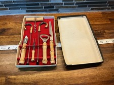 Vintage 7-piece Mid-Century Bamboo-Handled Tiki Bar Set  picture