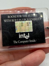 Vintage Intel Inside i486sx Keychain with CPU Chip picture