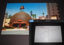 vTg 1950 Hollywood Brown Derby Stolpe design signed Dale Evans on back postcard picture