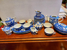  Vintage Blue Willow child's miniature tea and dinner service set  picture