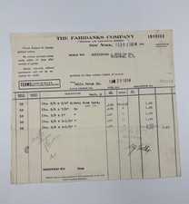 1914 antique FAIRBANKS COMPANY new york BILLHEAD INVOICE Sold To Erie RR picture