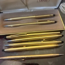 Lot Of 7 Cross Gold Filled Pens And Pencils 10k 12k 14k Good Or Scrap Untested picture