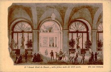 Rome Italy Grand Hotel de Russie 19th Century View Vintage Postcard picture