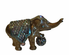 Jay Strongwater elephant w/ encrusted Swarovski crystal saddle, trinket box picture