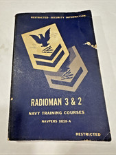 RARE 1953 Radioman 3 & 2 Navy Training Courses NAVPERS 10228-A Restricted Book picture