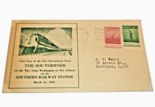 1941 SOUTHERN RAILWAY THE STREAMLINED SOUTHERNER  FIRST TRIP SOUVENIR ENVELOPE B picture