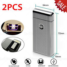 2PCS Windproof Electric Usb Lighter, Rechargeable Double Arc Flameless Plasma picture