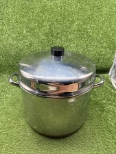 Vintage Revere Ware 16 Qt Stock Pot and Lid Stainless Steel Copper Bottom S2 picture
