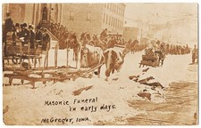 real photo McGregor IA - Masonic Funeral In Early Days antique postcard RPPC picture