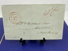 1843 Stampless Cover Savannah GEO to William Gibbons Madison NJ Drew University. picture