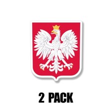 Polish Coat of Arms Sticker Vinyl Die-Cut Poland Flag Decal 4INCH 2PK picture