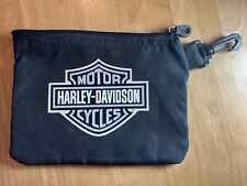 HARLEY-DAVIDSON MOTORCYCLE CANVAS ZIPPERED POUCH WITH ZIPPER & CLIP (8x6 Inches) picture