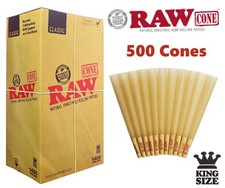 Authentic RAW Classic King Size W/Filter Tip Pre-Rolled Cones 500 Pack picture
