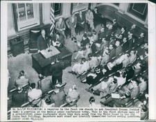 1950 President Truman Weekly Press Conference Old State Dept Vintage Photo 7x9 picture