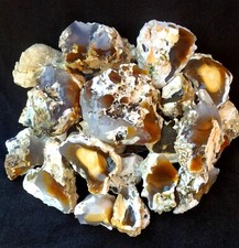 Wholesale Raw Bicolor Blue Orange Chalcedony 1 Kg Rough for Cabbing Lapidary picture