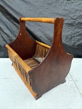 Magazine Rack Stand Bentwood Bamboo Album Holder Vintage MCM picture