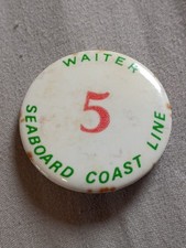 Rare Vintage Seaboard Coast Line Railroad Waiter Pinback Button. picture
