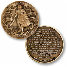 Armor of God Commemorative Challenge Coin High Relief Ephesians 6:10-12 - Large picture